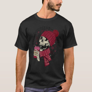 T-shirt Il fait froid dehors comme mon coeur Skeleton Café