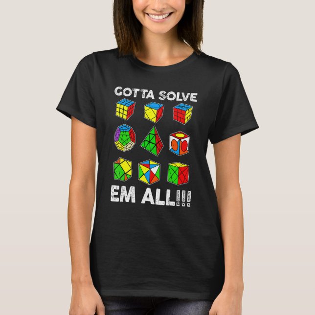 T-shirt Il Faut Résoudre Em Tous Vitesse Cubing Compétitiv (Devant)