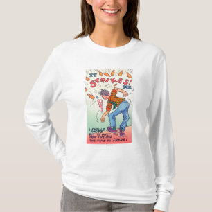 T-shirt Il me frappe, bowling d'homme de bande dessinée