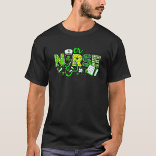 T-shirt Il Nurse St Patrick Love Stéthoscope Rn Nurse