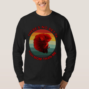 T-shirt Il n'y a pas Betta Poisson Maman que moi Rouge