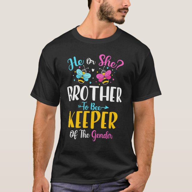 T-shirt Il Ou Elle Frère Pour Être Gardien Du Bébé Sexe (Devant)