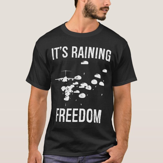T-shirt Il pleut Liberté Premium Parachutiste aéroporté (Devant)