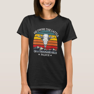 T-shirt Il Possède Le Bétail Sur Un Crâne De Taureau De Mi