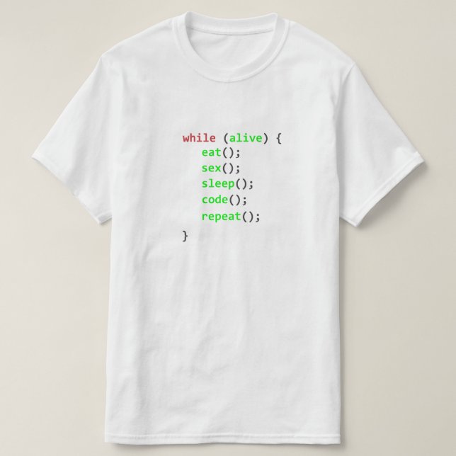 T-shirt Il programme while (Design devant)