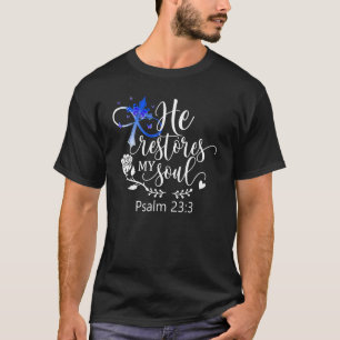 T-shirt Il restaure mon âme Psaume 23 Verset biblique