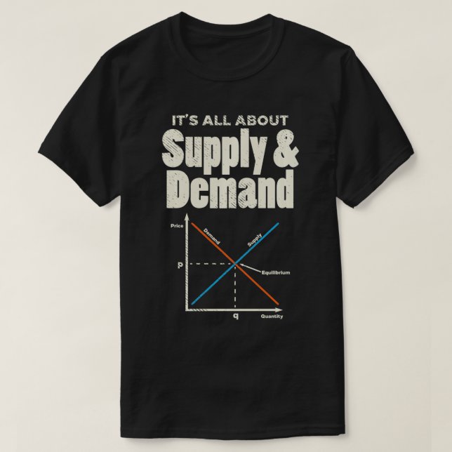 T-shirt Il s'agit de l'offre et de la demande pour l'écono (Design devant)