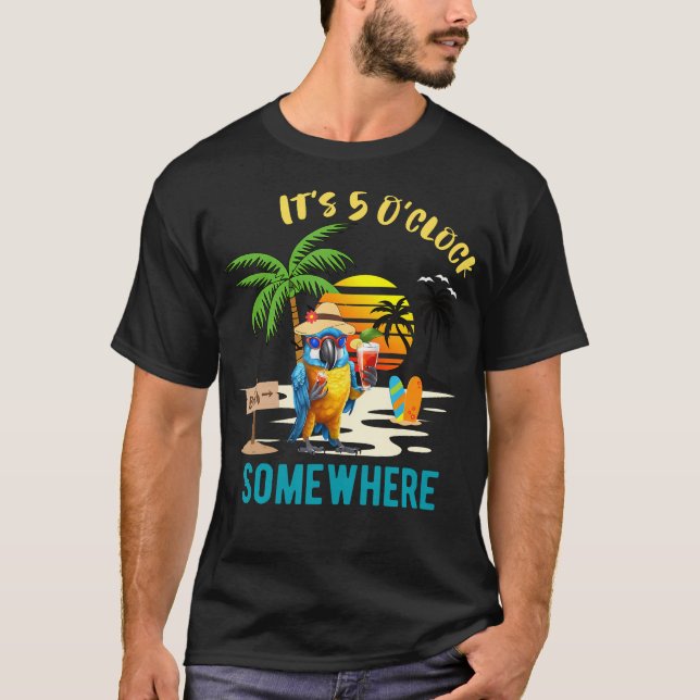 T-shirt Il Se Trouve Quelque Part Parrot Coucher De Soleil (Devant)
