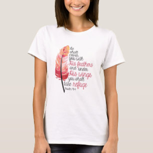 T-shirt Il vous couvrira de ses plumes - chrétien