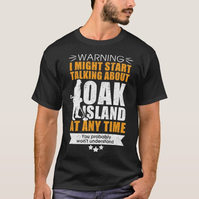 T-shirt Ile de chêne pour ceux qui détectent les métaux (Devant)