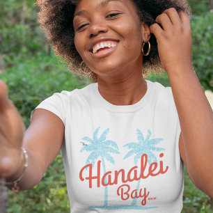 T-shirt Île de la baie de Hanalei à Kauai, Surf souvenir H
