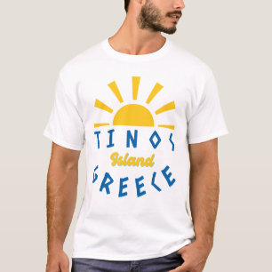 T-shirt Ile de Tinos, Grèce - Sunshine Hommes blancs