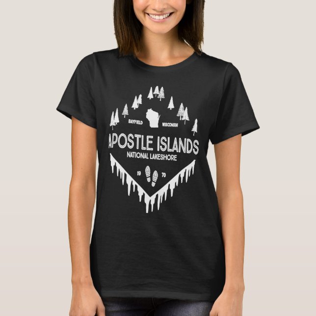 T-shirt Îles Apôtres National Lakeshore Grottes de glace W (Devant)