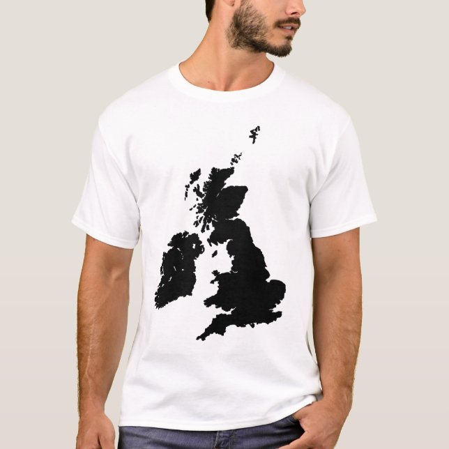 T-shirt Îles britanniques dans le noir (Devant)