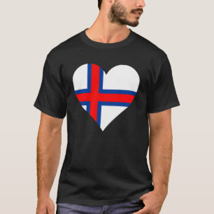T-shirt Îles Féroé Drapeau Coeur Îles Féroé Aimer Féroé