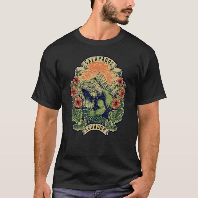 T-shirt Îles Galapagos Équateur Iguana Islas Galapagos 3 (Devant)
