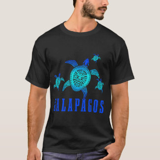 T-shirt Îles Galapagos Tortue de mer Motif tribal Scuba