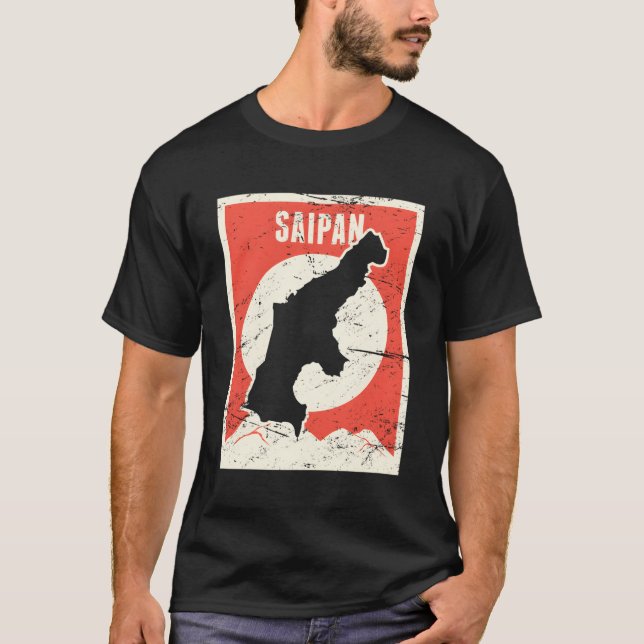 T-shirt Iles Mariannes du Nord Rétro Saipan (Devant)