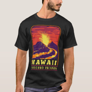 T-shirt Îles Souvenir Vintage Hawaii Volcano Îles