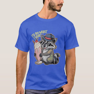 T-shirt Ill do what I want HipHop Cartoon raccoon friends