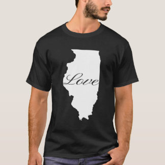T-shirt Illinois Cursive Love State Pride