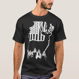 T-shirt Illinois Elk Chasse State Map US Drapeau Patriotiq