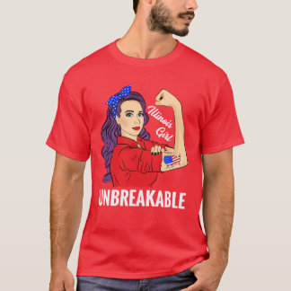 T-shirt Illinois Girl Unbreakable Women IL State Patriotic