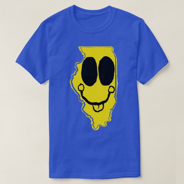 T-shirt Illinois Happy Face avec la langue sort (Design devant)