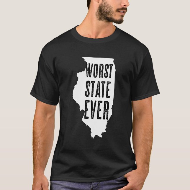 T-shirt Illinois - Le Pire Etat Jamais Il Sucks - Graphe D (Devant)
