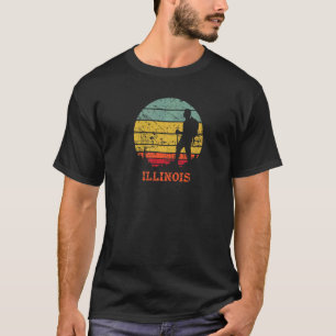 T-shirt Illinois Randonnée Vintage Retro Sunset détendu Hi