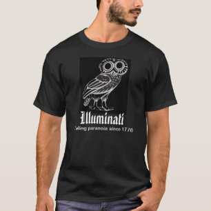 T-shirt Illuminati, blanc sur le noir