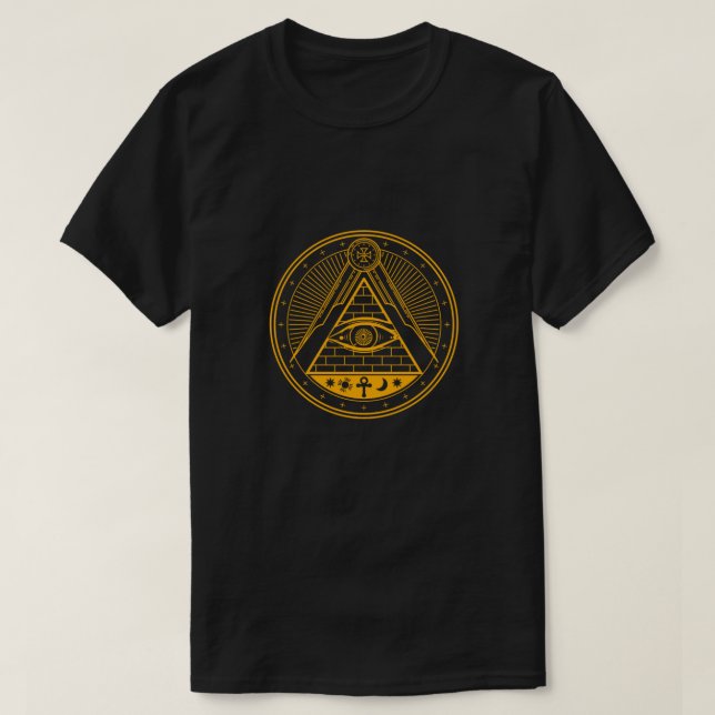T-shirt Illuminati Conspiration Triangle Masonique Voir to (Design devant)