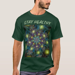 T-shirt Illuminé Abstrait brillant Turquoise violet Fracta