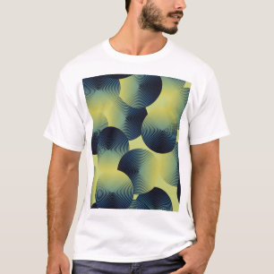 T-shirt illusion optique, cercles linéaires, motif continu