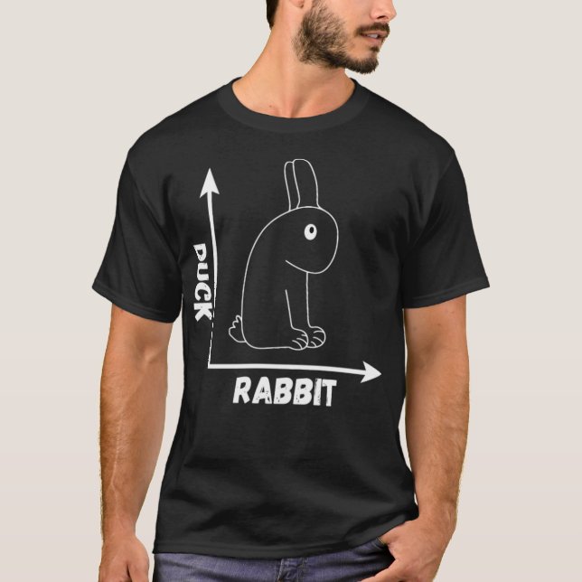 T-shirt Illusion optique fou Rabbit Duck Perspective bla (Devant)
