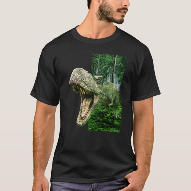 T-shirt Illusion Optique Rex Dinosaure Pour Garçons Hommes (Devant)
