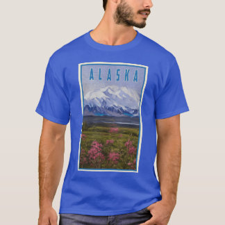 T-shirt Illustrated Anchorage Alaska Travel Oversized