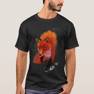 T-shirt Illustration à l'encre de renard Bel Animal Fluffy