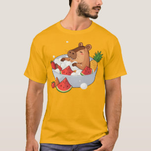 T-shirt Illustration adorable de capybara dans un bain de