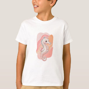 T-shirt Illustration adorable de hippocampe pastel