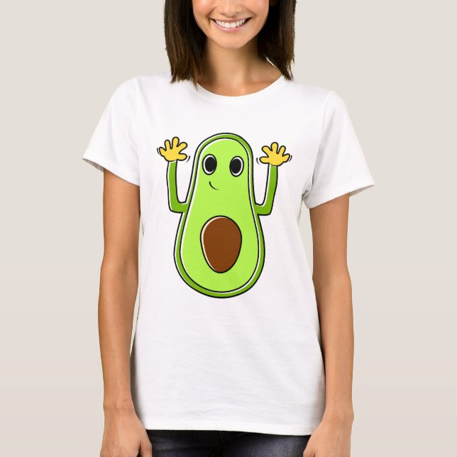 T-shirt Illustration amusante du dessin animé Avocado (Devant)