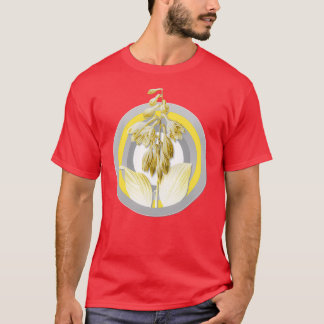 T-shirt Illustration botanique Bleu jour en Gris et Ye