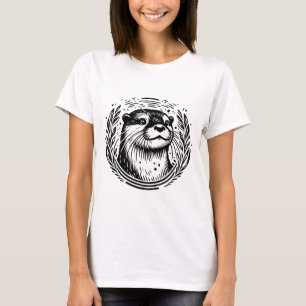 T-shirt Illustration botanique du visage Otter