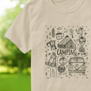 T-shirt Illustration Camping Extérieur