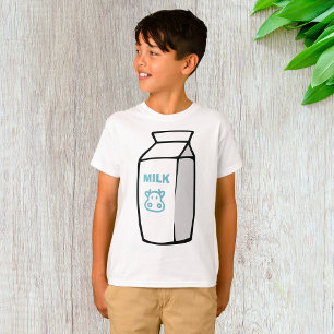 T-shirt Illustration Carton de lait de vache laitière cuit
