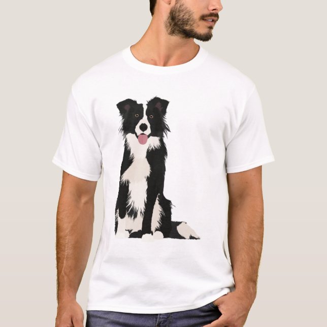 T-shirt Illustration Collie Bordure ! (Devant)