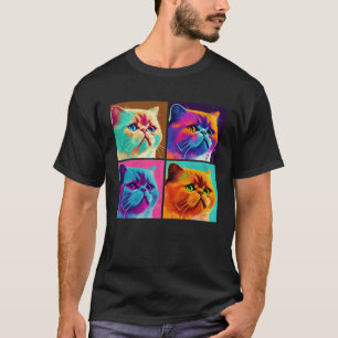T-shirt Illustration colorée de chat Exotic Shorthair pop