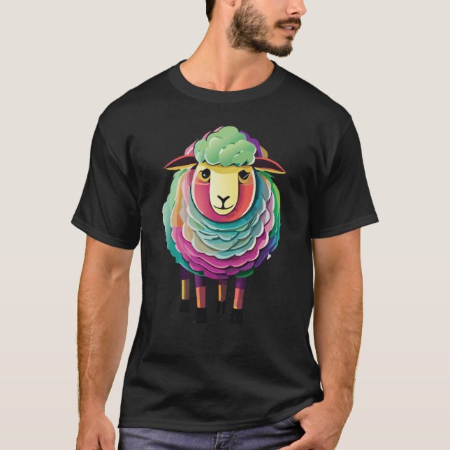 T-shirt Illustration colorée des moutons (Devant)