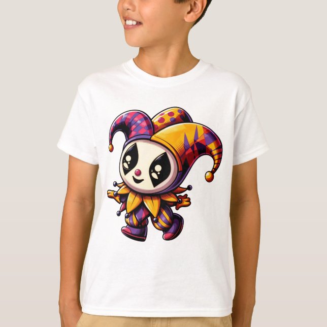 T-shirt "Illustration colorée du caractère de Jester" (Devant)