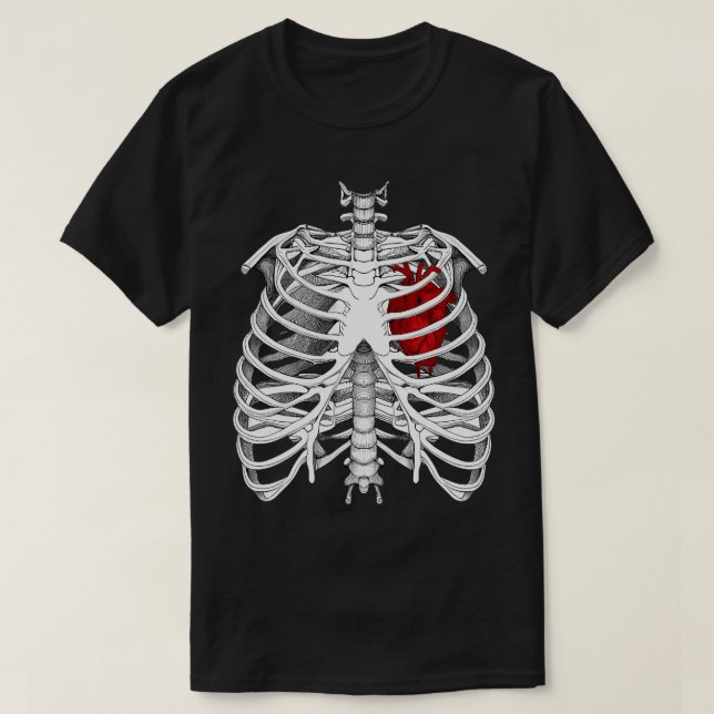 T-shirt Illustration complexe de la cage thoracique et du  (Design devant)
